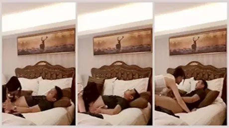 趁朋友喝醉带他性感女友到酒店强舔女上位啪啪