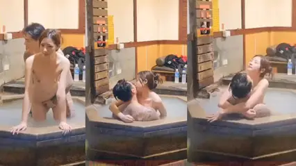 网爆流出网红情侣在日本的温泉日逼，爽的飞起 女忍身材真不错