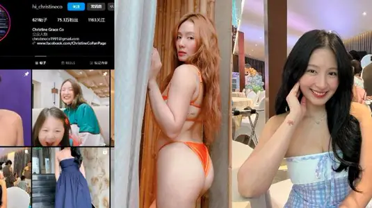 菲律宾华裔网红模特【许美仁christineco】与金主约炮啪啪视频泄密，御姐姿态在镜前被后入爆操