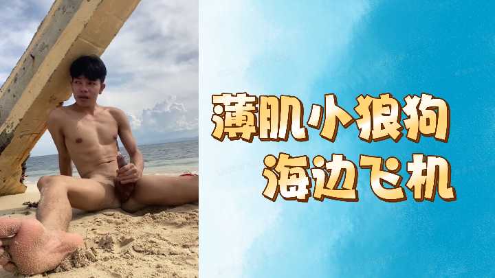 海边激情：精瘦小狼狗赤裸打飞机